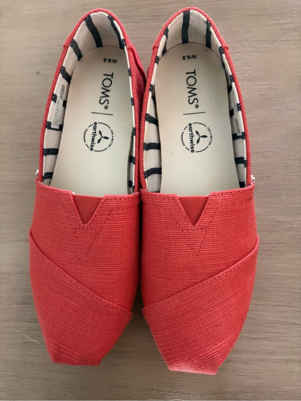 Toms Orange Alpargata Canvas Slip-On Flats 6.5